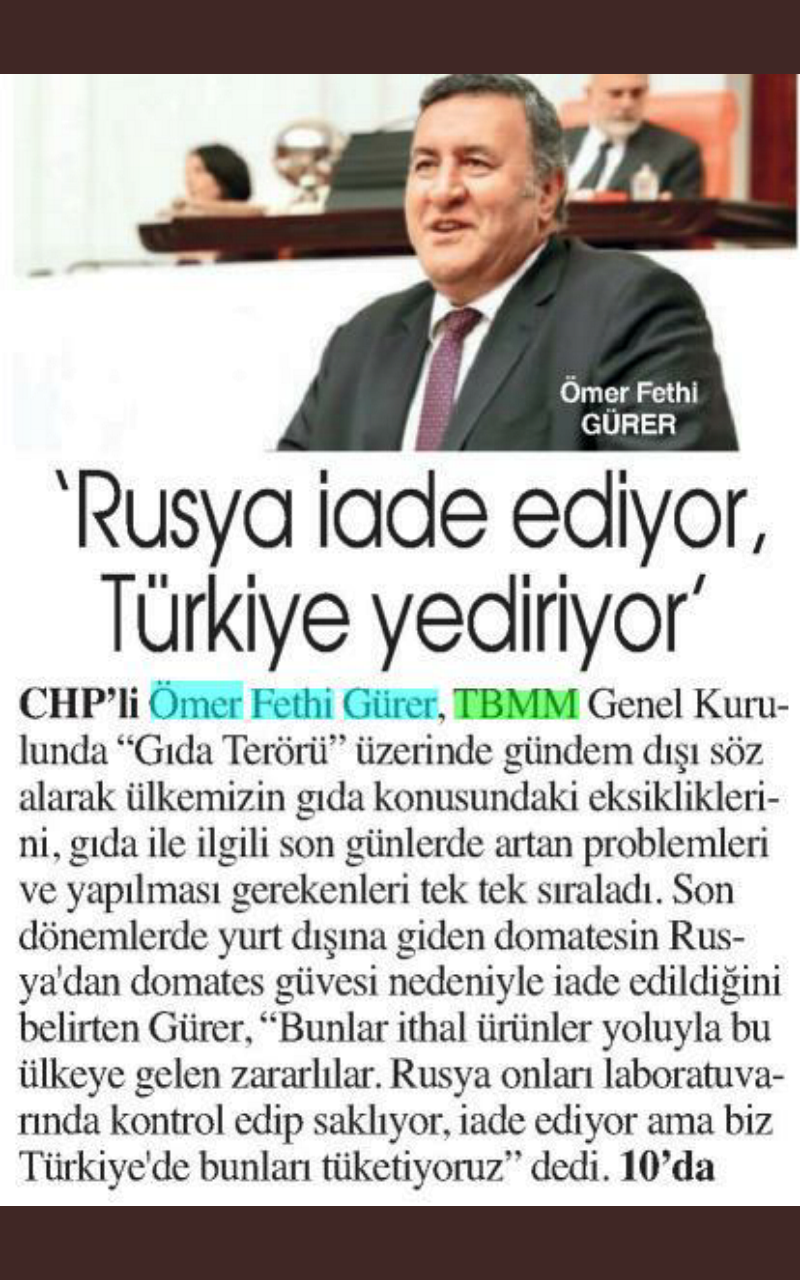 Rusya iade ediyor Türkiye yediriyor.