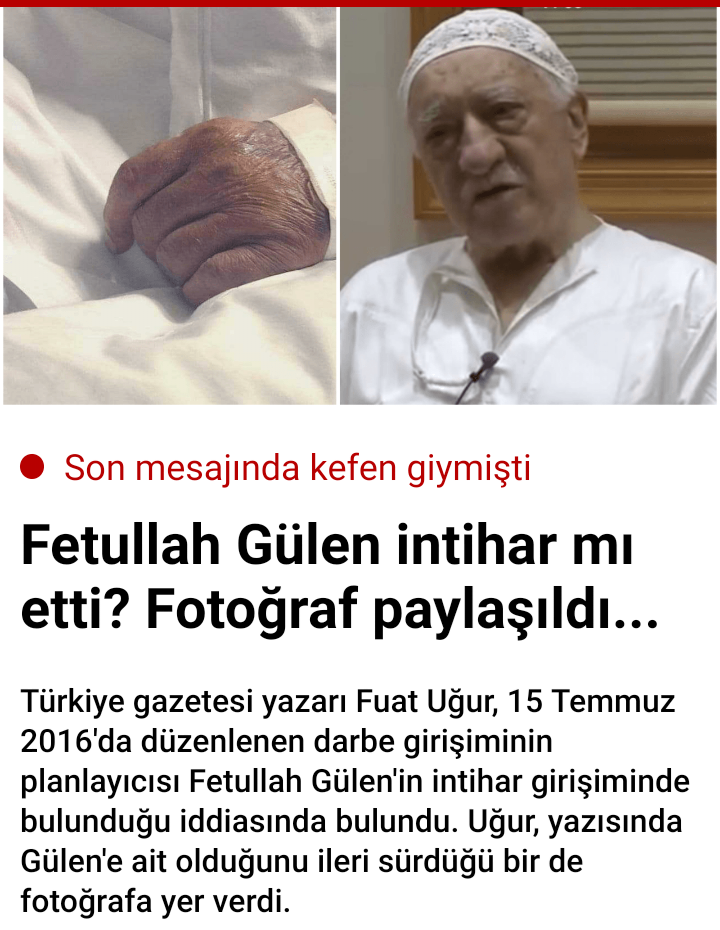 Fethullah Gülen intihar mı etti?