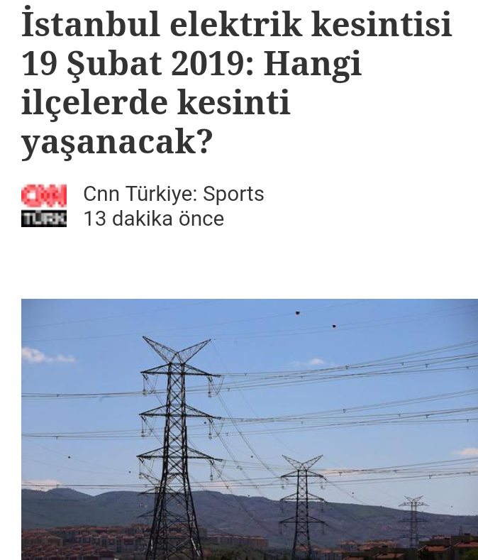 İstanbul'da 13 ilçede elektrik kesintisi.Peki hangi  İlçeler?