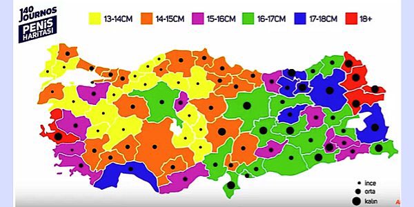 Türkiye penis büyüklüğü haritasını görmüş müydünüz?