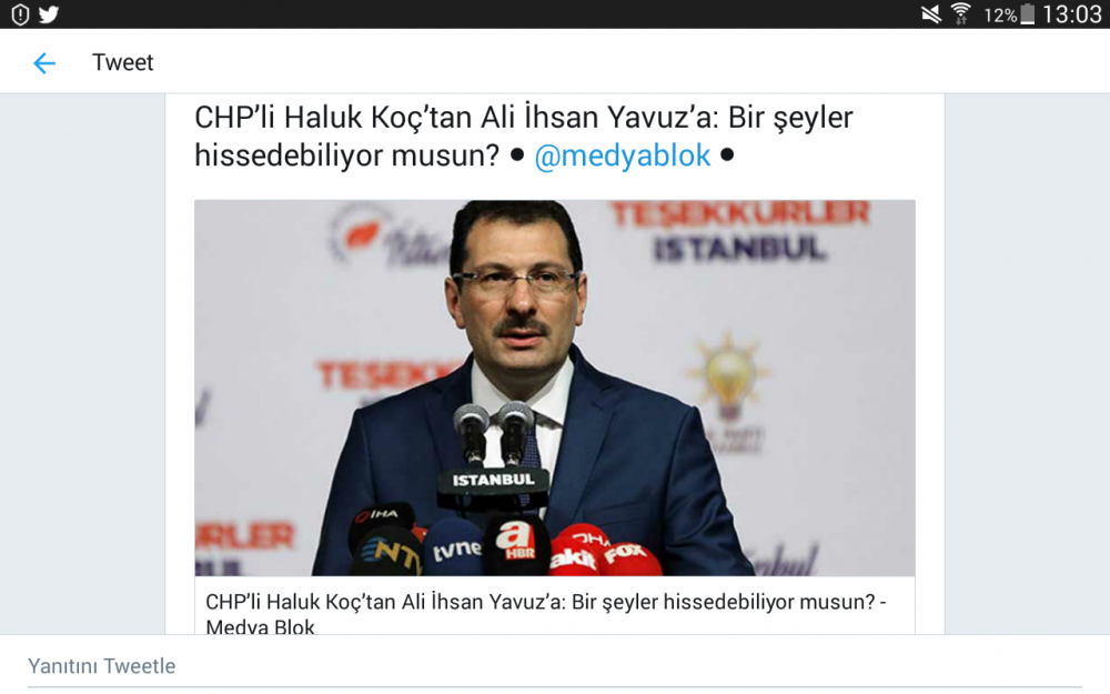 CHP'li Haluk Koç'tan Ali İhsan Yavuz'a.