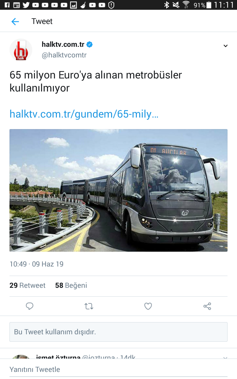65 Milyon Euro'ya alınan metrobüsler kullanılmıyor.