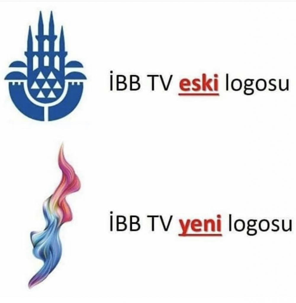 İBB tv’nin eski ve yeni logosu fotoğrafta. Sence hangisi güzel? Değişmesi iyi mi olmuş?
