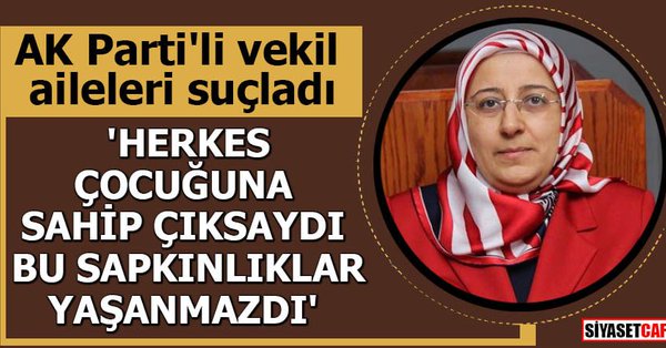 AKP'li vekil aileleri suçladı:Herkes çocuklarına sahip çıksaydı bu sapkınlıklar yaşanmazdı.