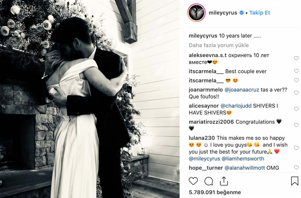 Miles Cyrus evlendi.