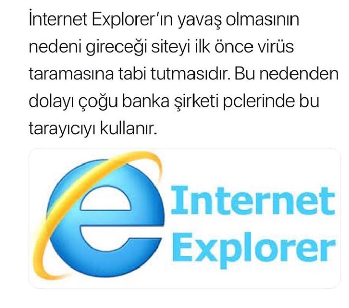İnternet Explorer hakkında büyük bilgi ?  Kaliteli düsümcrinizi yorum olarak yazarsanız sevinirim