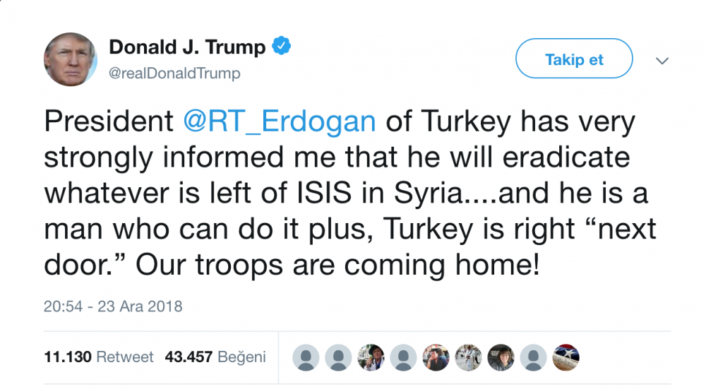 Trump İşidin kökünü Erdoğan kurutacak şeklinde tweet attı. Ne düşünüyorsunuz?