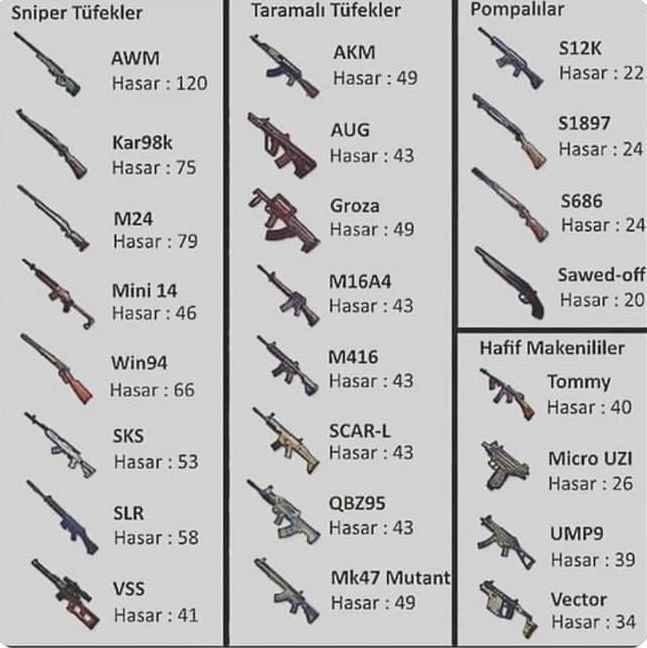 Hangi silahı seçersiniz karekterinizi ve bakış açınıza göre tercihiniz ne olur ?