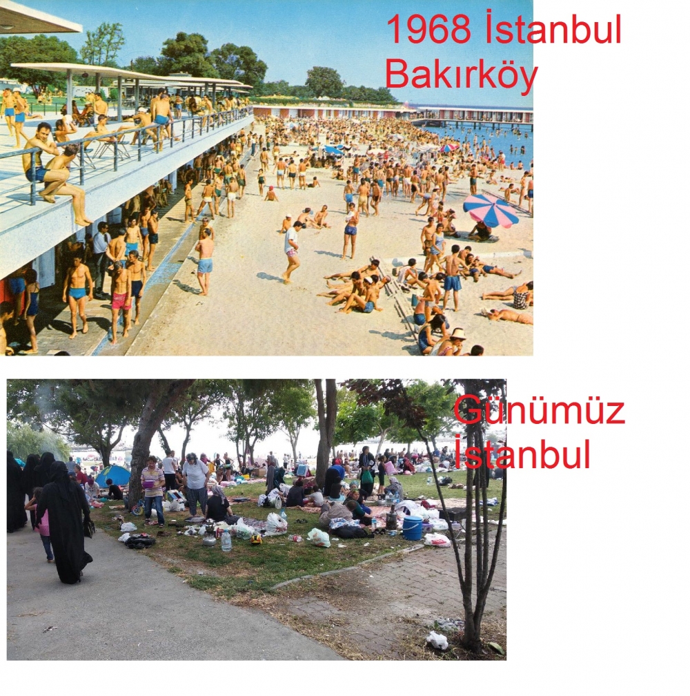 1968 Yılında İstanbul Bakırköy Sahili fotoğrafı ile günümüz fotoğrafı arasındaki 7 fark nedir?