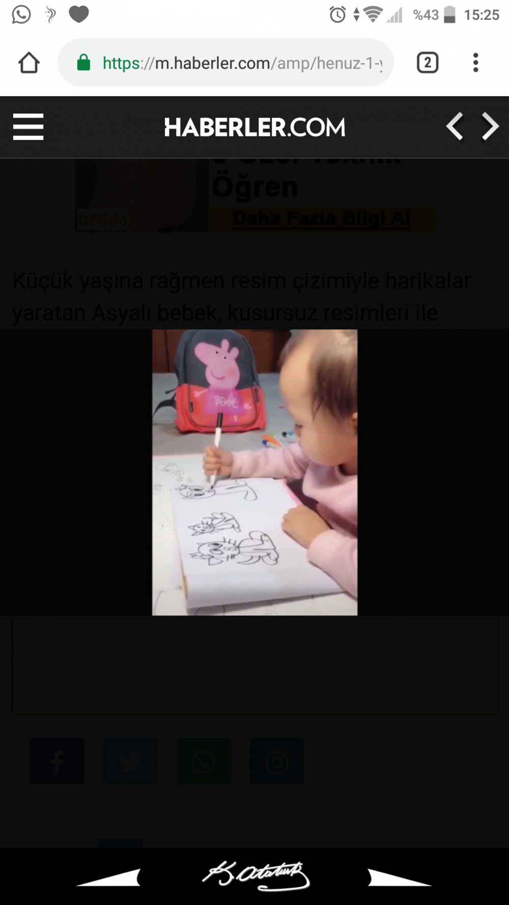 Henüz 1 yaşında olan bebek nasıl çizimler yapıyor inanmayacaksınız?