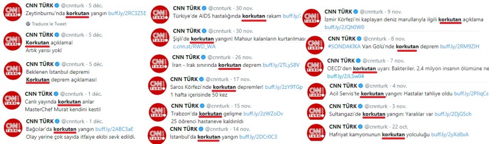 Türk milletinin moralini bozmak için en basit haberleri bile "korkutan" manşetlerle veren CNN'in korkutan sinsiliği...