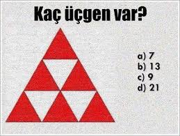 Aşağıda siz kaç tane üçgen gördünüz?