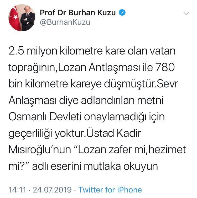 Burhan Kuzu’nun bu tweeti hakkında ne düşünüyorsun?