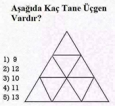 Bu Resimde kaç üçgen görüyorsun?